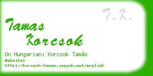 tamas korcsok business card